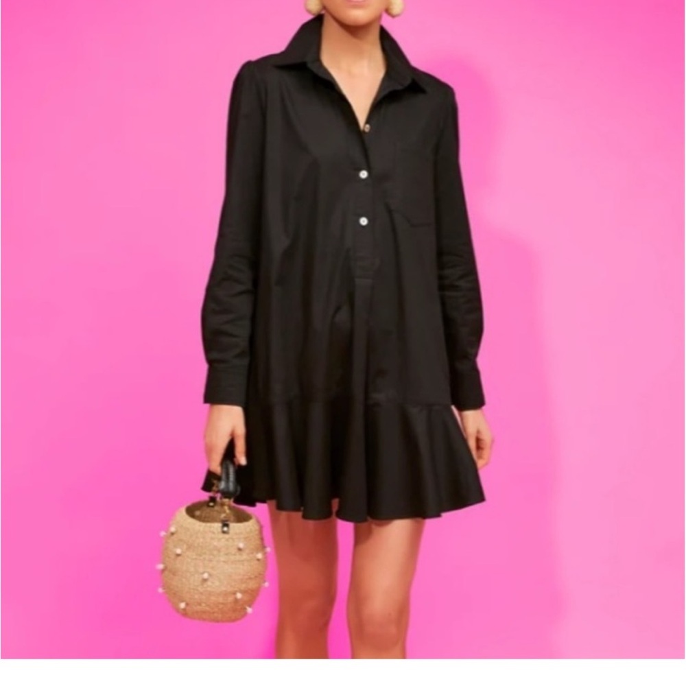 NWOT Tuckernuck Small Women's Black
Callahan Dress Ruffle Hem Swing Oversized - Picture 12 of 13